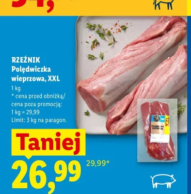 Polędwiczka wieprzowa XXL Rzeźnik promocja w Lidl