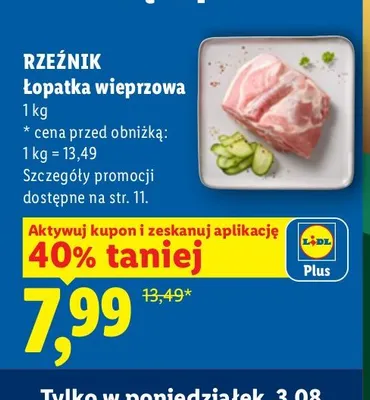 Łopatka wieprzowa Rzeźnik promocja w Lidl