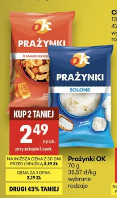 Prażynki OK o smaku bekonu promocja w Delikatesy Centrum