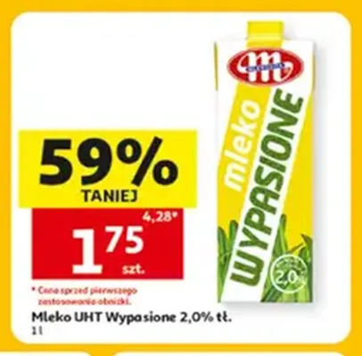 Mleko UHT Wypasione 2,0% tł. Mlekovita promocja w Auchan