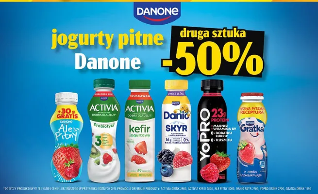 Kefir jogurtowy Danone Activia truskawka promocja w TOPAZ
