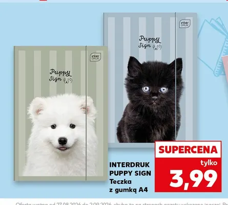 Teczka z gumką A4 Interdruk Puppy Sign promocja w Kaufland