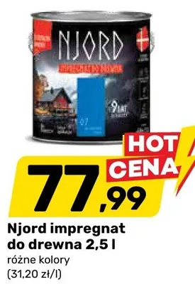 Njord impregnat do drewna 2,5l różne kolory promocja w Bricomarche