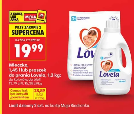 Proszek do prania Lovela Baby promocja w Biedronka