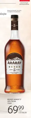 Brandy ARARAT 5* 40% 700 ML promocja w Selgros