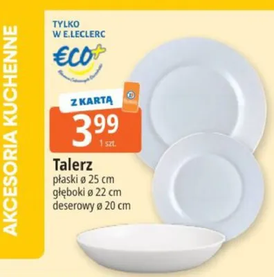 Talerz płaski ø25cm promocja w Leclerc