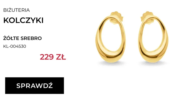 Kolczyki Briju żółte srebro KL-004530