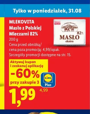 Masło ekstra z Polskiej Mleczarni promocja w Lidl