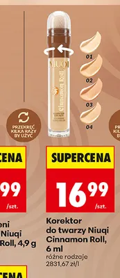 Korektor do twarzy Niuqi Cinnamon Roll promocja w Biedronka