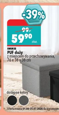 Puf duży Smukee promocja w Biedronka Home
