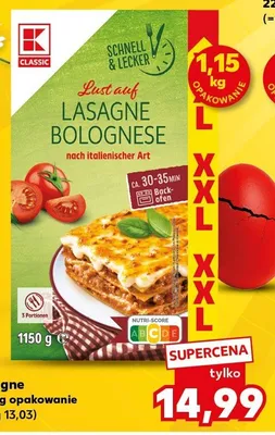 Lasagne bolognese  promocja w Kaufland