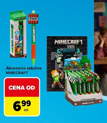 Akcesoria szkolne Minecraft promocja w Carrefour