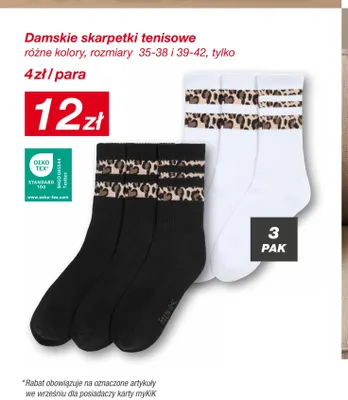 Damskie skarpetki tenisowe 3-pak 39-42 promocja w KiK