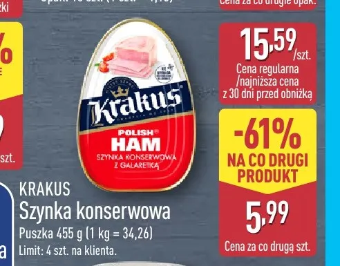 Szynka konserwowa Krakus promocja w Aldi