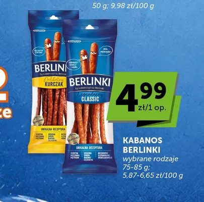 Kabanosy Berlinki delikatny kurczak promocja w Groszek