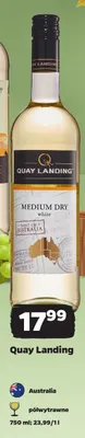 Wino białe półwytrawne Quay Landing promocja w Netto