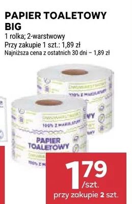Papier toaletowy Big 2-warstwowy promocja w Stokrotka