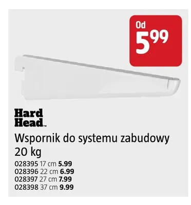 Wspornik do systemu zabudowy 20 kg 22 cm Hard Head promocja w Jula