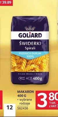 Makaron Świderki Goliard promocja w Selgros