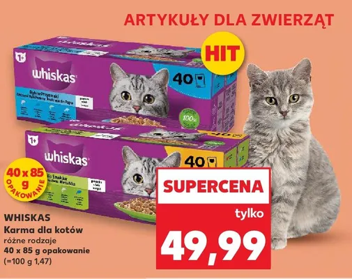Karma dla kotów Whiskas 40-pak promocja w Kaufland