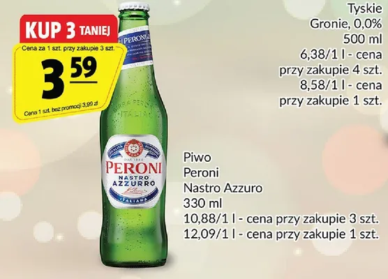 Piwo Peroni Nastro Azzurro promocja w Prim Market