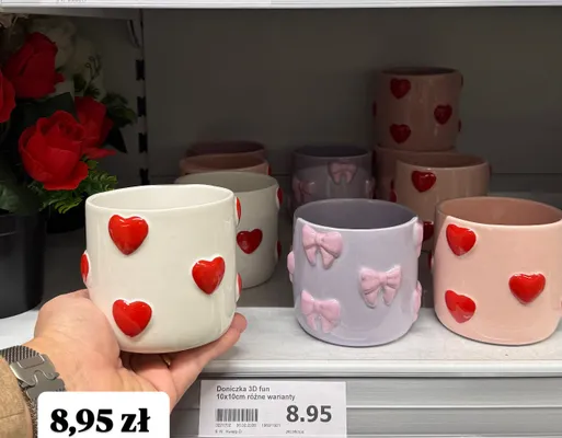 Doniczka 3D fun 10x10cm, różne warianty promocja w Action