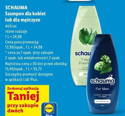 Szampon dla kobiet lub dla mężczyzn promocja w Lidl