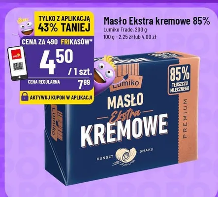 Masło Ekstra kremowe 85% promocja w POLOmarket