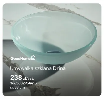 Umywalka szklana GoodHome Drina śr.38 cm promocja w Castorama