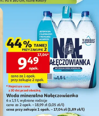 Woda mineralna Nałęczowianka 6-pak 1,5l promocja w Auchan