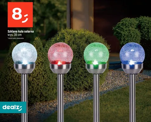 Szklana kula solarna różne kolory świecenia promocja w Dealz