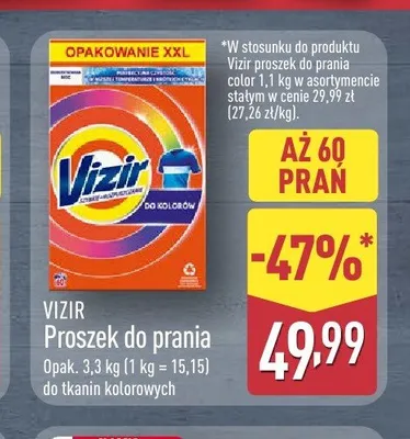 Proszek do prania Vizir do tkanin kolorowych promocja w Aldi