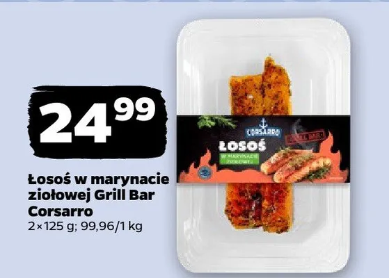 Łosoś w marynacie ziołowej Grill Bar Corsarro promocja w Netto