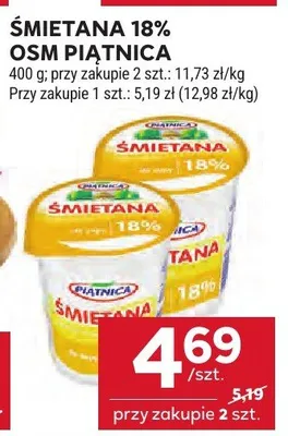 Śmietana 18% OSM Piątnica promocja w Stokrotka