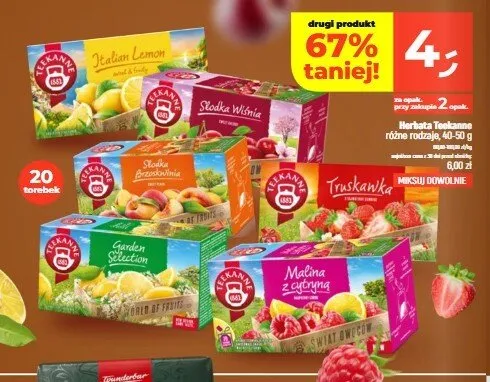 Herbata ekspresowa Teekanne Truskawka promocja w Dealz