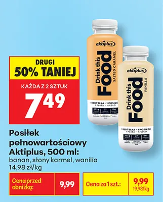 Posiłek pełnowartościowy wanilia Aktiplus promocja w Biedronka