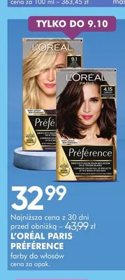 Farba do włosów Préférence L'Oréal Paris promocja w Super-Pharm