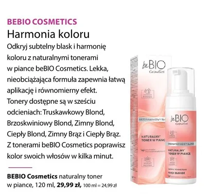 Harmonia koloru naturalny toner w piance promocja w Hebe