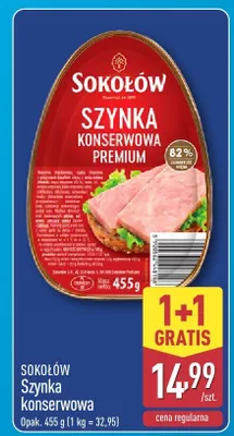 Szynka konserwowa premium Sokołów promocja w Aldi