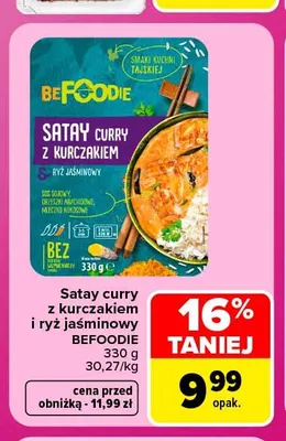 Satay curry z kurczakiem i ryż jaśminowy BeFoodie promocja w Carrefour Market