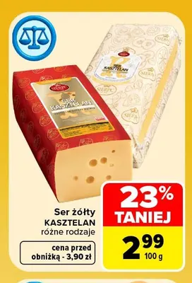 Ser żółty Kasztelan promocja w Carrefour
