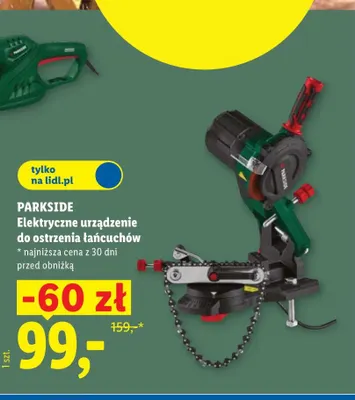 Elektryczne urządzenie do ostrzenia łańcuchów Parkside promocja w Lidl