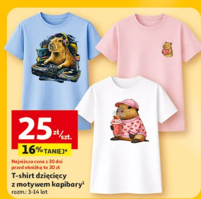 T-shirt dziecięcy z motywem kapibary promocja w Auchan