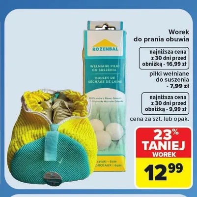 Piłki wełniane do suszenia Rozenbal promocja w Carrefour