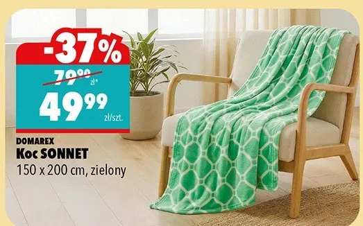 Koc SONNET 150 x 200cm, zielony promocja w Biedronka