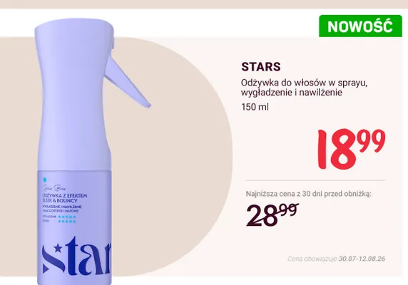 Odżywka do włosów w sprayu STARS wygładzenie i nawilżenie promocja w Rossmann