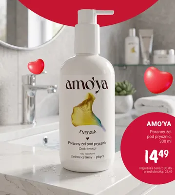Poranny żel pod prysznic Amo'ya promocja w Rossmann