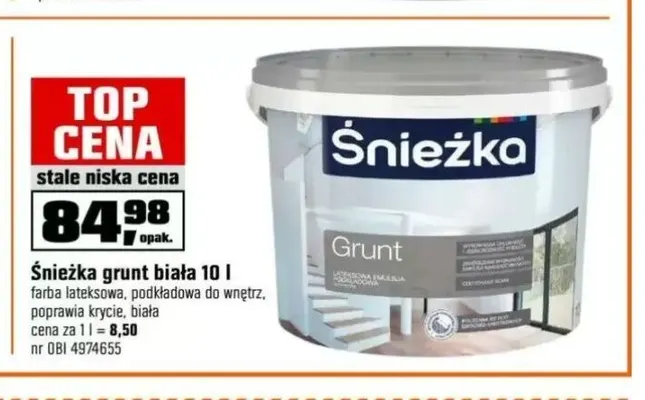 Grunt Śnieżka biała 10 l promocja w OBI