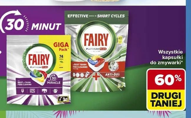 Kapsułki do zmywarki Fairy Platinum Plus Anti-Dull promocja w Carrefour