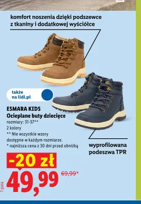 Ocieplane buty dziecięce promocja w Lidl